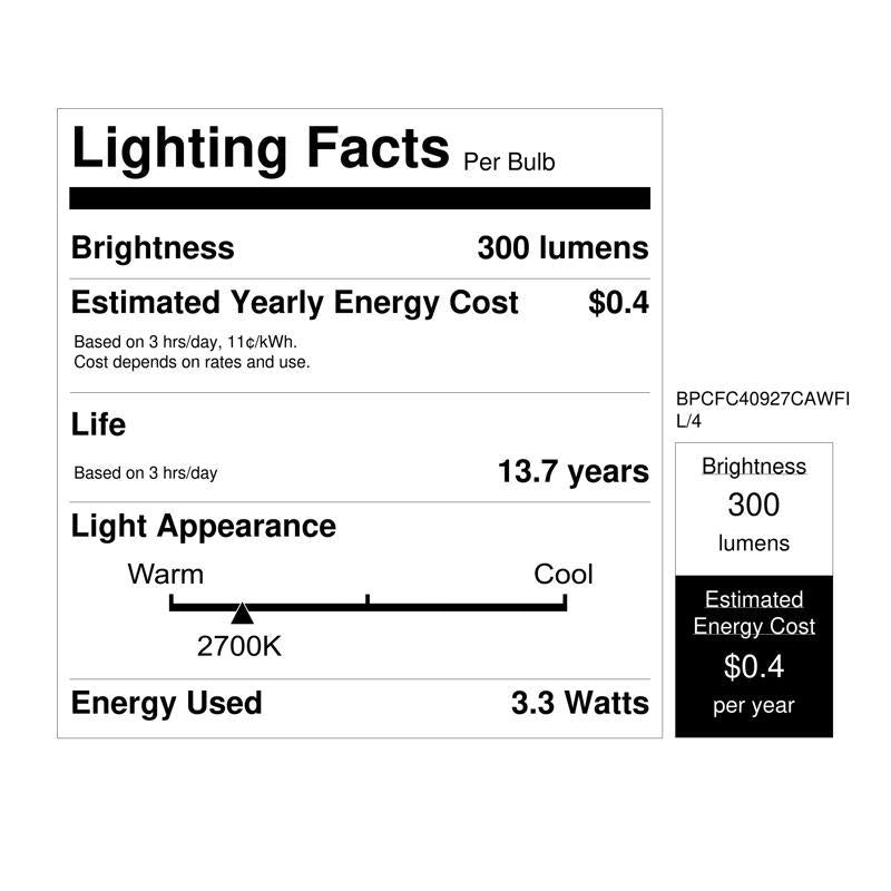 Feit White B10 E12 (Candelabra) Filament LED Bulb Soft White 60 Watt Equivalence 2 pk