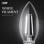 Feit White B10 E12 (Candelabra) Filament LED Bulb Daylight 60 Watt Equivalence 2 pk