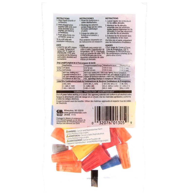 Gardner Bender WireGard Wire Connector Assorted 25 pk