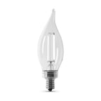 Feit White BA10 E12 (Candelabra) LED Flame Bulb Daylight 60 Watt Equivalence 2 pk