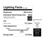 Feit White BA10 E12 (Candelabra) LED Flame Bulb Daylight 60 Watt Equivalence 2 pk
