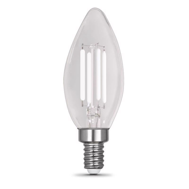 Feit White B10 E12 (Candelabra) Filament LED Bulb Soft White 40 Watt Equivalence 2 pk