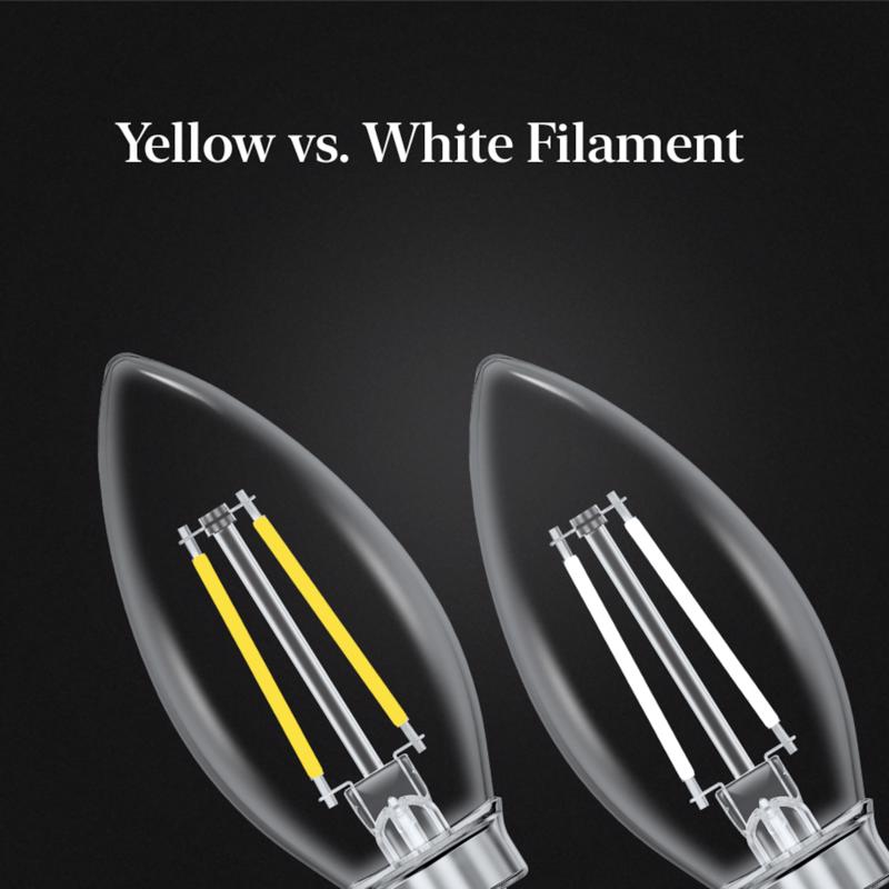 Feit White B10 E12 (Candelabra) Filament LED Bulb Soft White 40 Watt Equivalence 2 pk