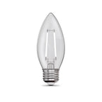 Feit White B10 E26 (Medium) Filament LED Bulb Soft White 40 Watt Equivalence 2 pk