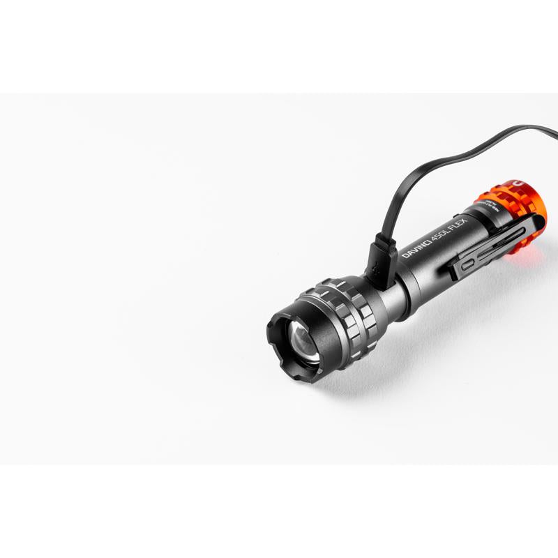 NEBO DaVinci 450 lm Black/Gray LED Rechargeable Flashlight 14500 Battery