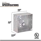 Southwire Old Work 30.3 cu in Square Galvanized Steel Electrical Box Silver