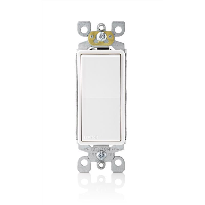 Leviton Decora 15 amps Single Pole Rocker Switch White 1 pk