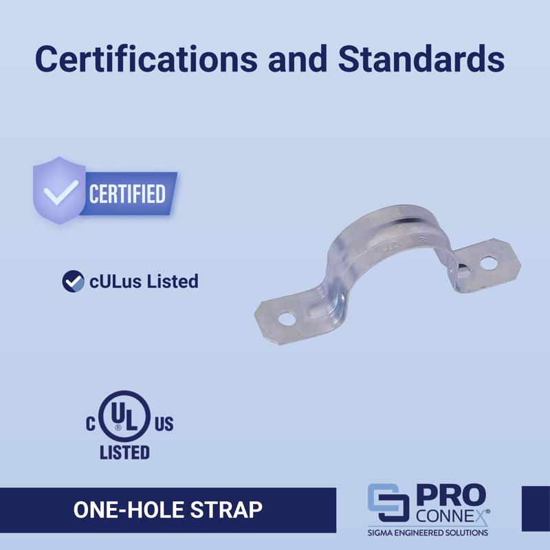 Sigma Engineered Solutions ProConnex 1 in. D Zinc-Plated Steel 2 Hole Strap 1 pk