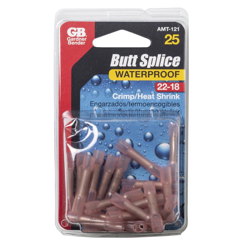 Gardner Bender Xtreme 22-18 AWG Insulated Wire Butt Splice Red 25 pk