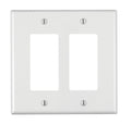 Leviton Decora White 2 gang Nylon Decorator Wall Plate 1 pk