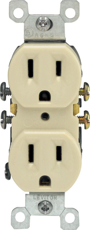 Leviton 15 amps 125 V Duplex Ivory Outlet 5-15R 1 pk - Case of 10