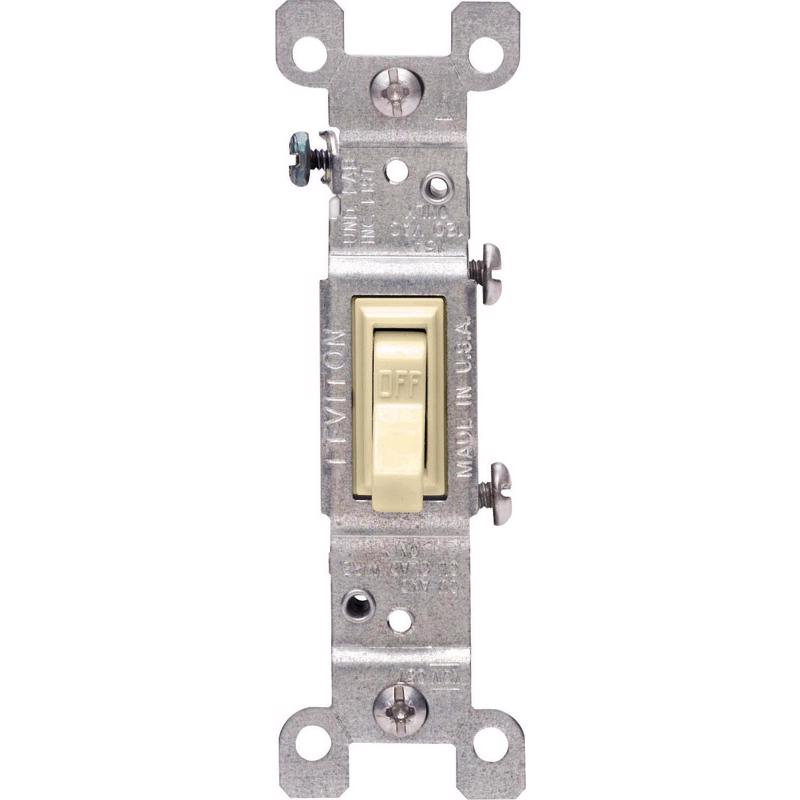 Leviton 15 amps Single Pole Toggle AC Quiet Switch Ivory 1 pk - Case of 10