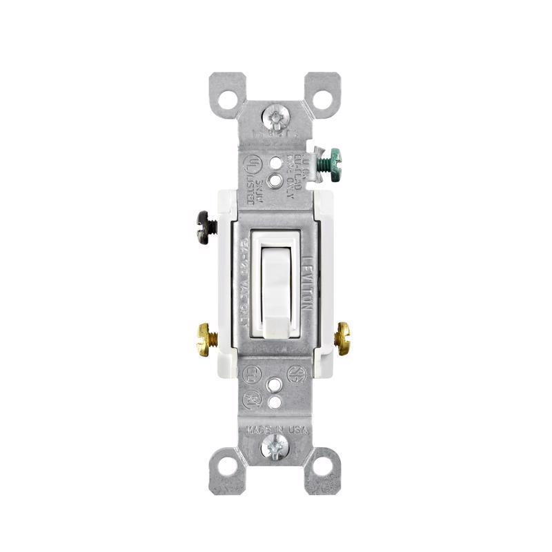 Leviton 15 amps Three Pole 3-Way Toggle AC Quiet Switch White 1 pk - Case of 10