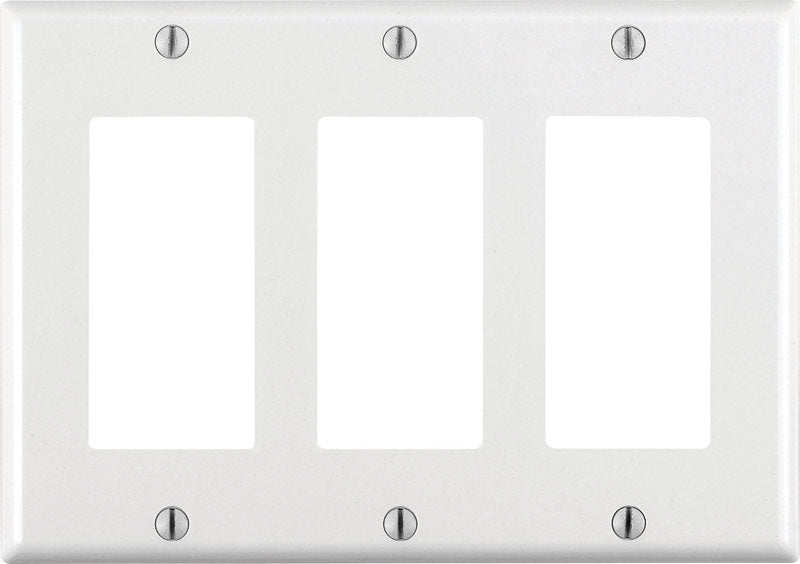 Leviton White 3 gang Thermoset Plastic Decorator Wall Plate 1 pk - Case of 10