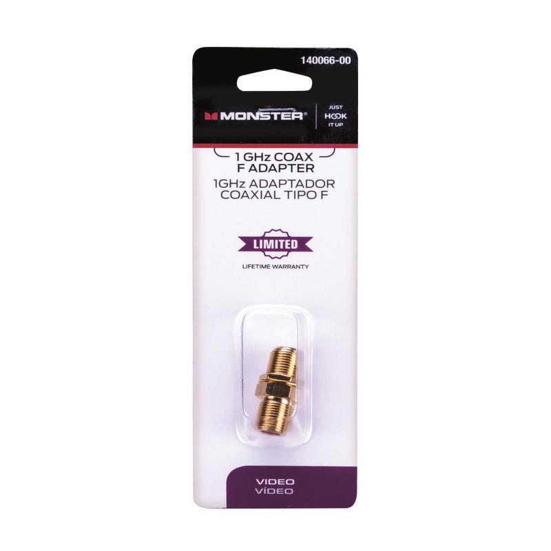 Monster Just Hook It Up Double Female Coax F Adapter 1000 MHz 1 pk - Case of 6