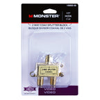 Monster Just Hook It Up 2 Way Coax Splitter 75 ohm 900 MHz 1 pk - Case of 4
