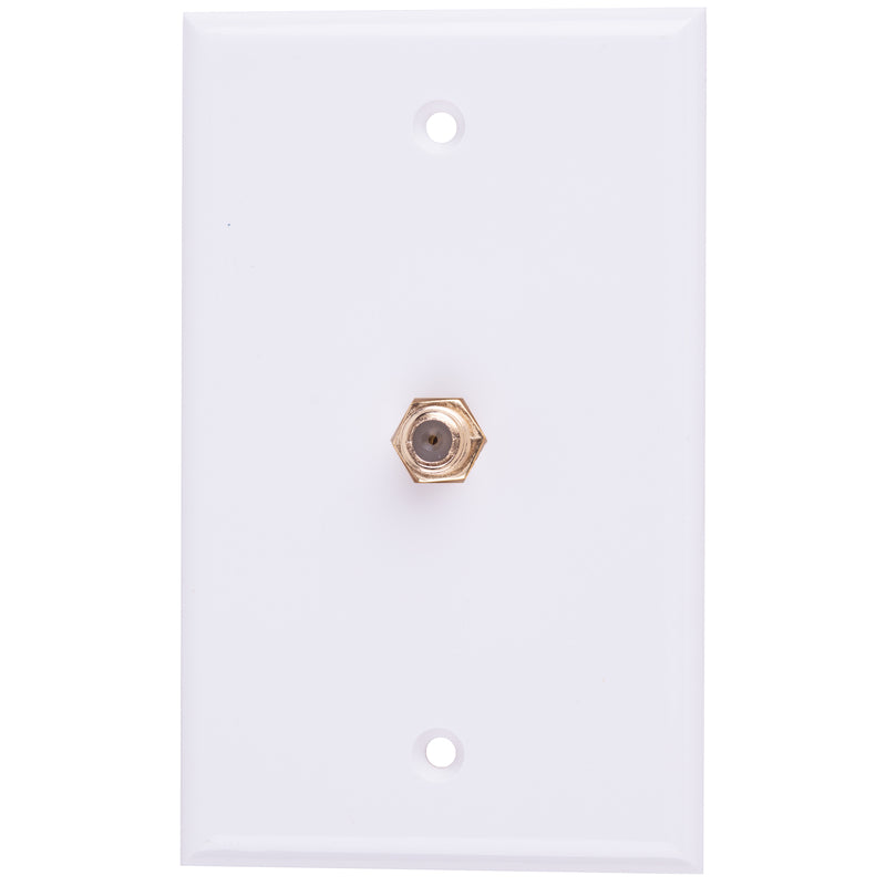 Monster Just Hook It Up White 1 gang Plastic Coaxial Wall Plate 1 pk - Case of 6