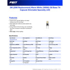 Feit T4 G8 LED Bulb Warm White 20 Watt Equivalence 1 pk