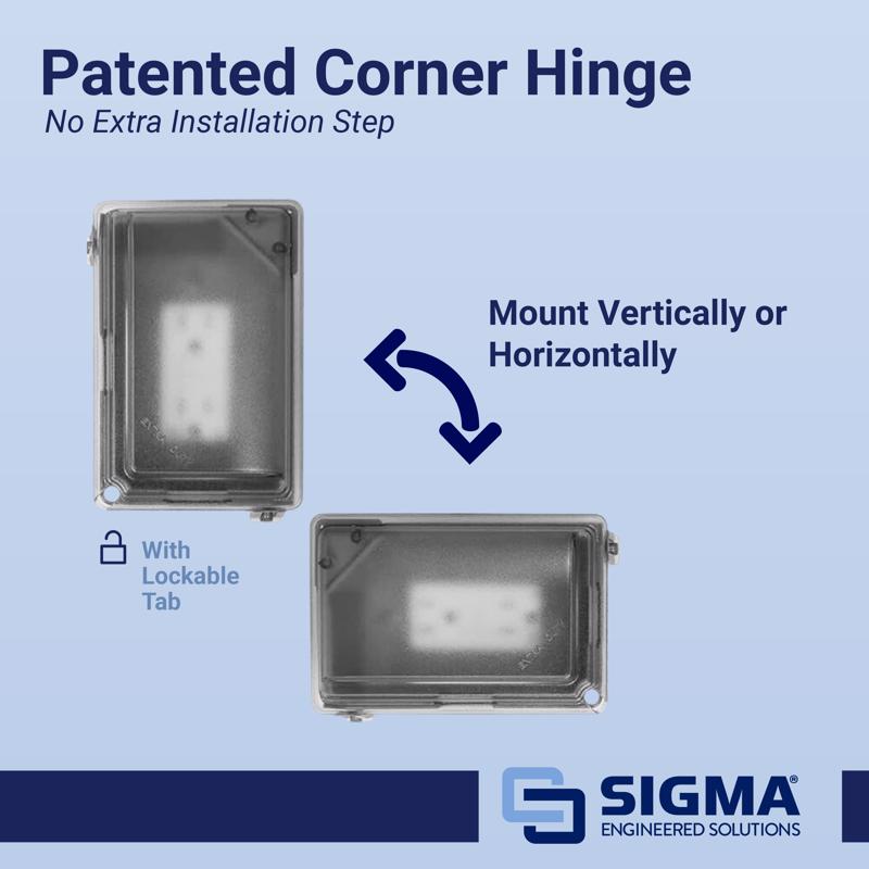 Sigma Engineered Solutions Rectangle Plastic 1 gang 5.98 in. H X 4.02 in. W Weatherproof Cover