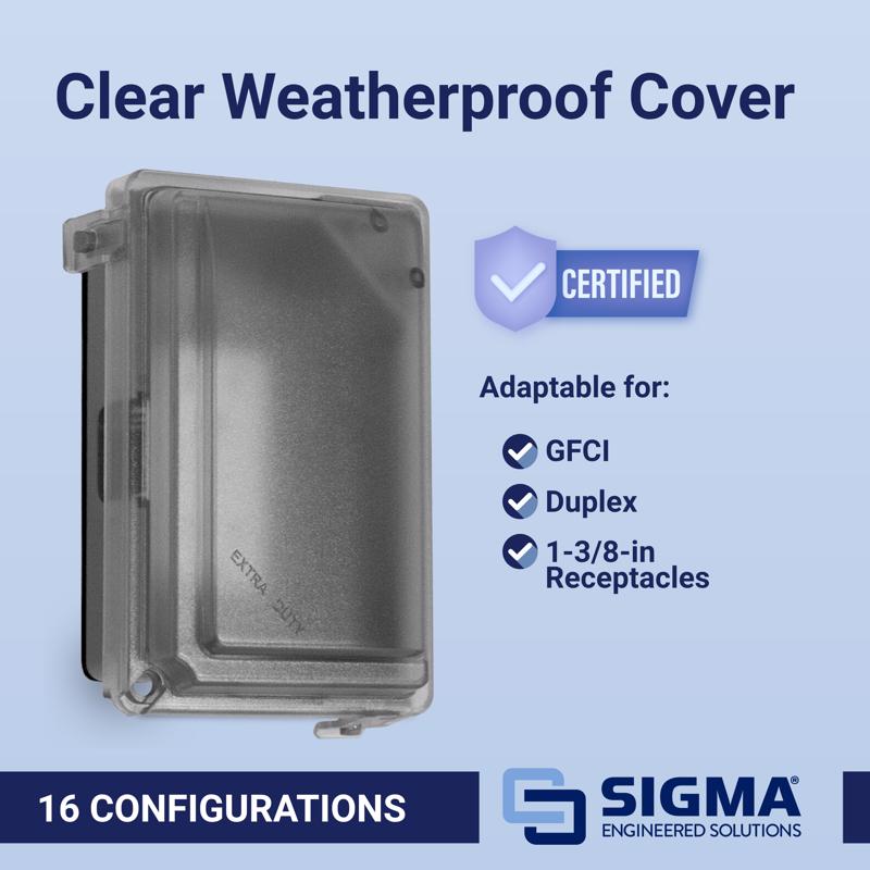 Sigma Engineered Solutions Rectangle Plastic 1 gang 5.98 in. H X 4.02 in. W Weatherproof Cover