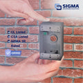 Sigma Engineered Solutions New Work 18.3 cu in Rectangle Die-Cast Metal Weatherproof Box Gray