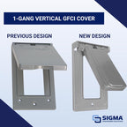 Sigma Engineered Solutions Rectangle Die-Cast Metal 1 gang 4.57 in. H X 2.83 in. W Vertical GFCI Cov