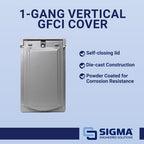 Sigma Engineered Solutions Rectangle Die-Cast Metal 1 gang 4.57 in. H X 2.83 in. W Vertical GFCI Cov