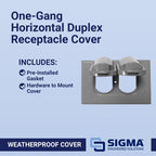 Sigma Engineered Solutions Rectangle Die-Cast Metal 1 gang 2.83 in. H X 4.57 in. W Horizontal Duplex