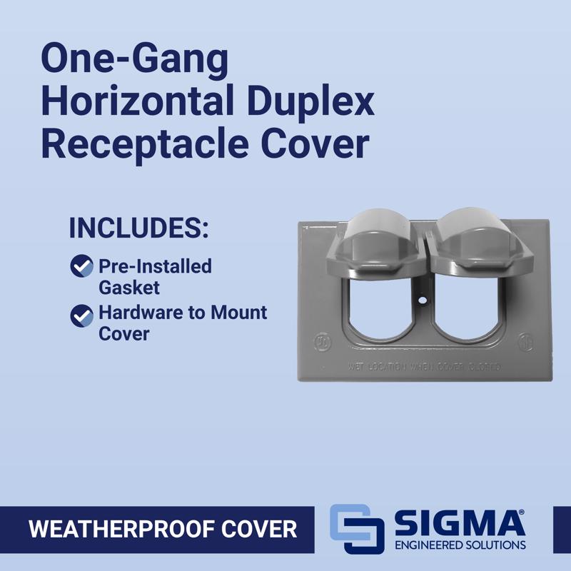 Sigma Engineered Solutions Rectangle Die-Cast Metal 1 gang 2.83 in. H X 4.57 in. W Horizontal Duplex