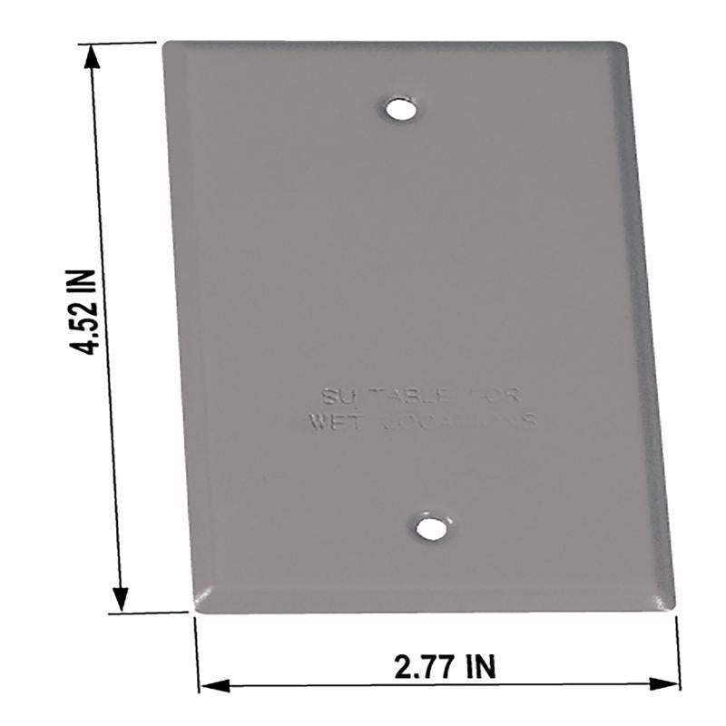 Sigma Engineered Solutions Rectangle Stamped Steel 1 gang 4.52 in. H X 2.77 in. W Flat Box Cover