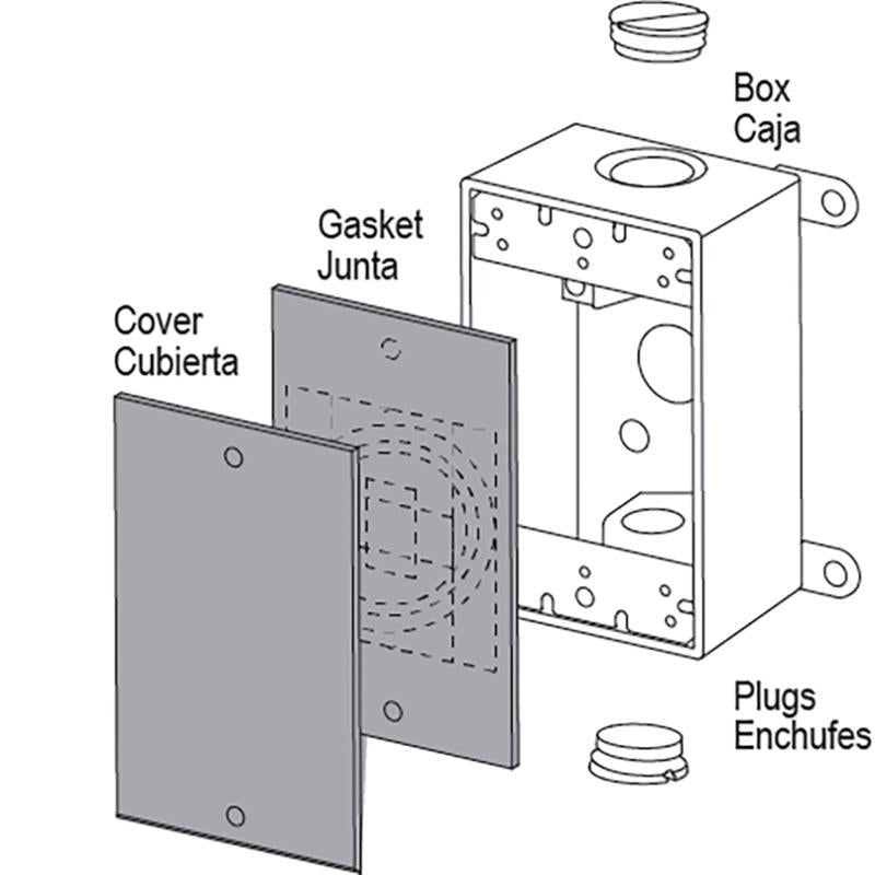 Sigma Engineered Solutions Rectangle Stamped Steel 1 gang 4.52 in. H X 2.77 in. W Flat Box Cover