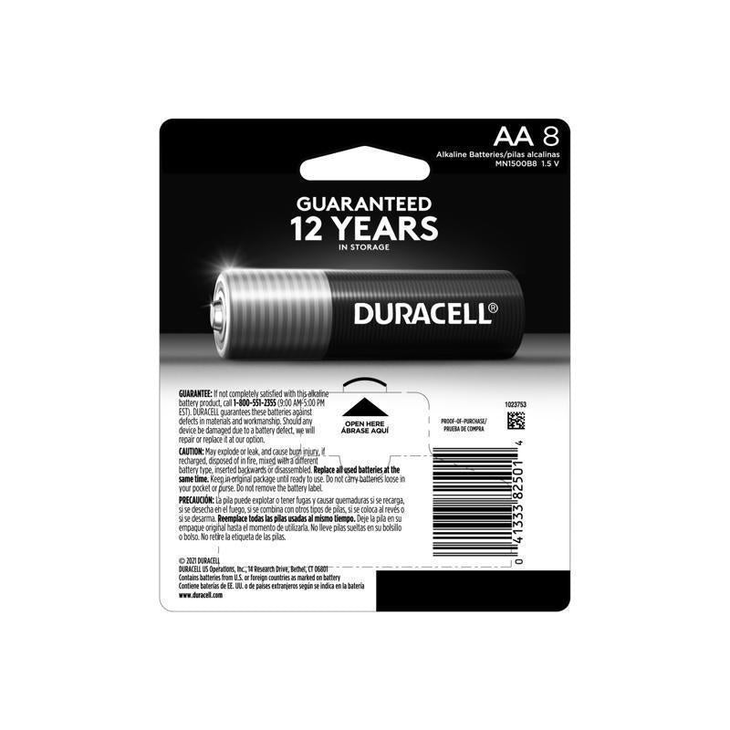 Duracell Coppertop AA Alkaline Batteries 8 pk Carded - Case of 8