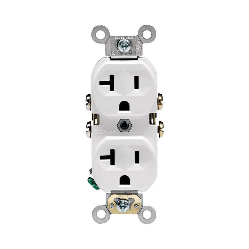 Leviton 20 amps 125 V Duplex White Outlet 5-20R 1 pk