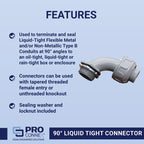 Sigma Engineered Solutions ProConnex 3/4 in. D Plastic 90 Degree Connector For Liquid Tight 1 pk