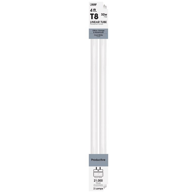 Feit Legacy Bulb 32 W T8 1 in. D X 47.6 in. L Fluorescent Bulb Cool White Linear 4100 K 2 pk - Case of 15