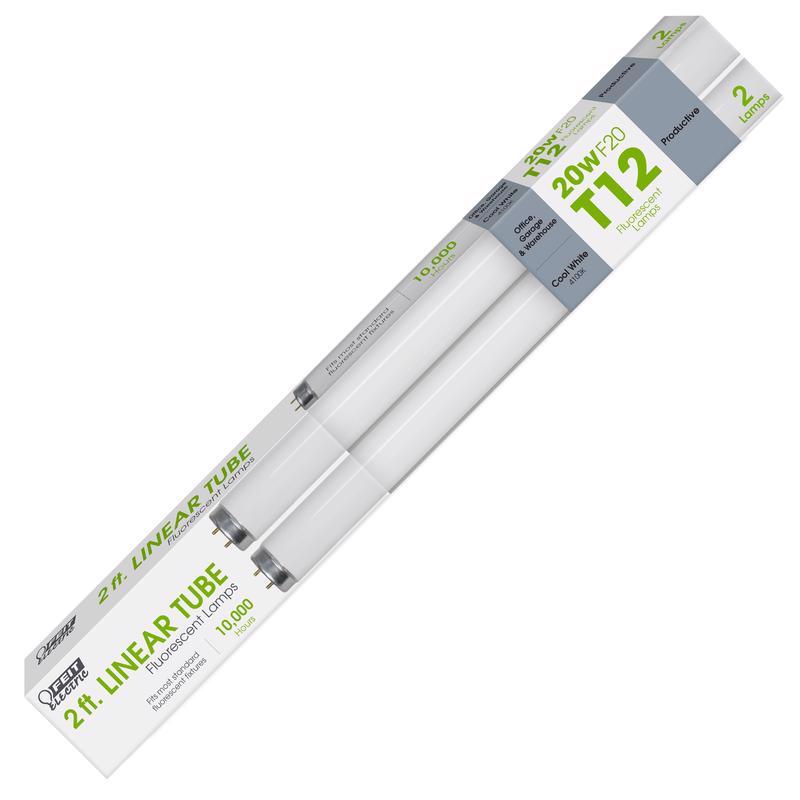 Feit 20 watt 1.5 in. Dia. x 24 in. L Fluorescent Bulb Cool White Linear 2 pk - Case of 6
