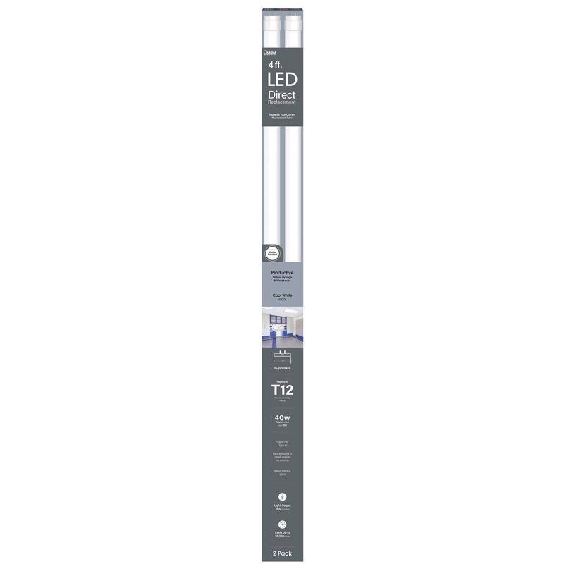 Feit Plug & Play T12 Cool White 48 in. G13 (Medium Bi-Pin) Linear LED Bulb 40 Watt Equivalence 2 pk - Case of 5