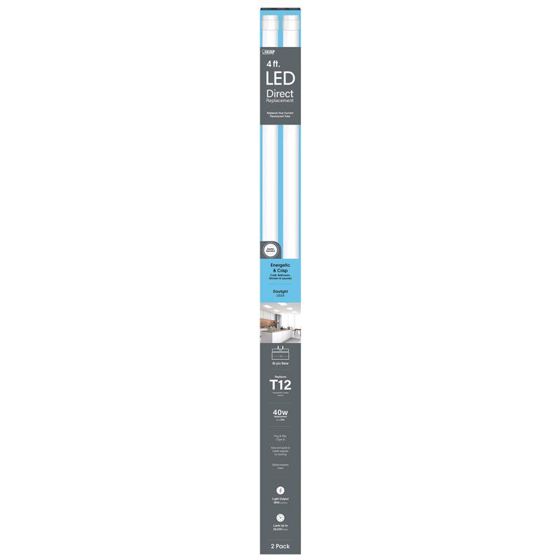 Feit Plug & Play T12 Daylight 48 in. G13 (Medium Bi-Pin) Linear LED Bulb 40 Watt Equivalence 2 pk - Case of 5