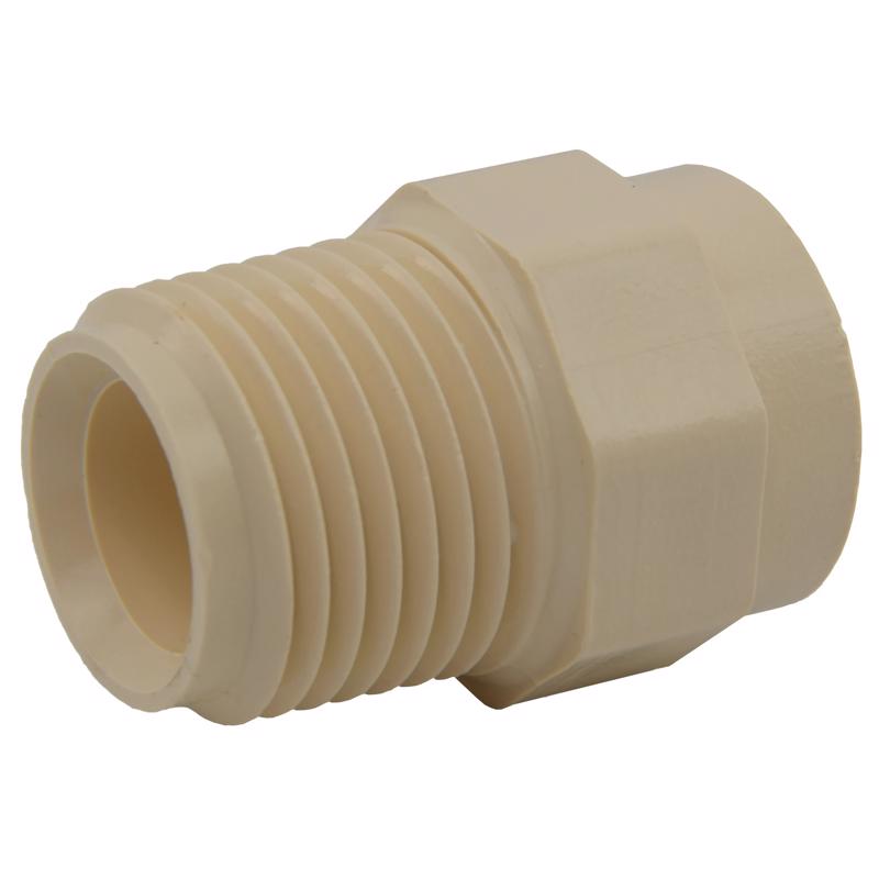 Charlotte Pipe FlowGuard Schedule 40 1/2 in. Socket X 1/2 in. D MNPT CPVC Adapter 1 pk - Case of 25