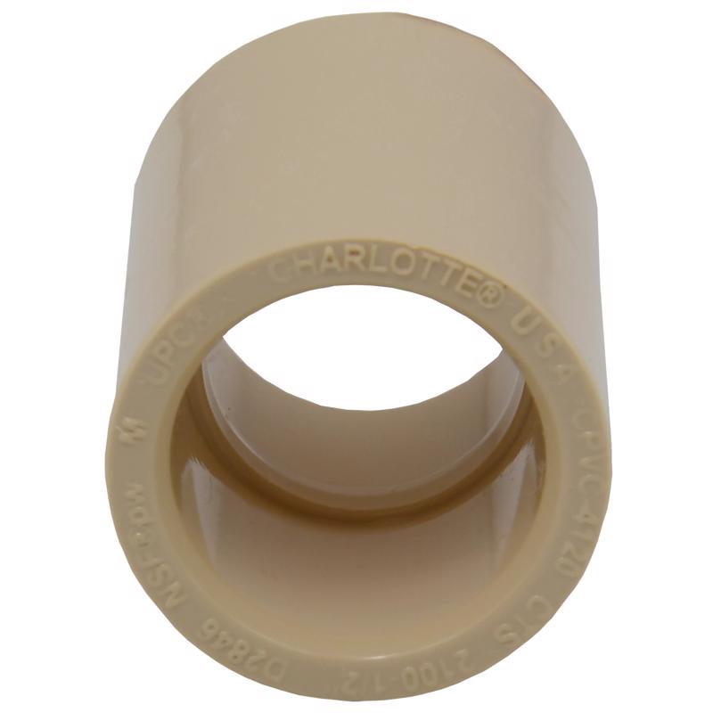 Charlotte Pipe FlowGuard 1/2 in. Socket X 1/2 in. D Socket CPVC Coupling 1 pk - Case of 25