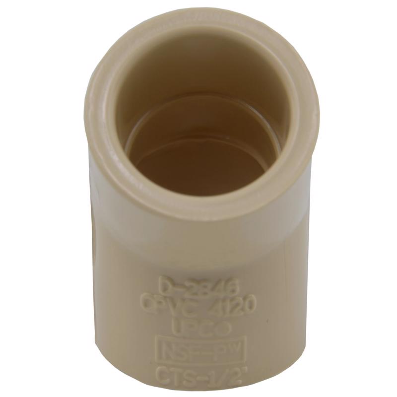 Charlotte Pipe 1/2 in. Socket X 1/2 in. D Socket CPVC 45 Degree Elbow 1 pk - Case of 25