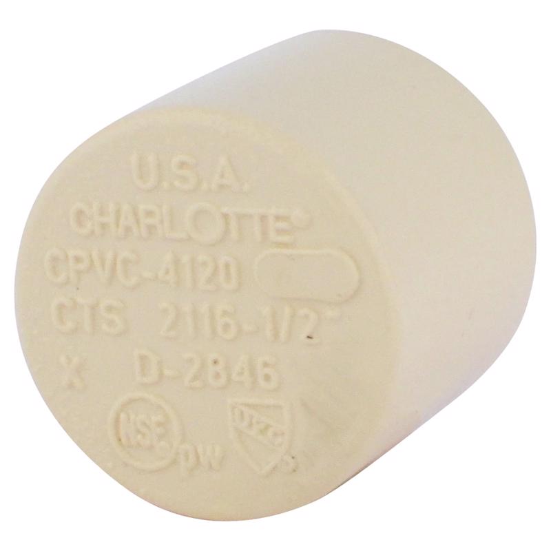 Charlotte Pipe FlowGuard 1/2 in. Hub CPVC Cap 1 pk - Case of 25