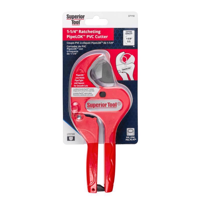 Superior Tool 1-5/8 in. Ratcheting Pipe Cutter Red 1 pc - Case of 6