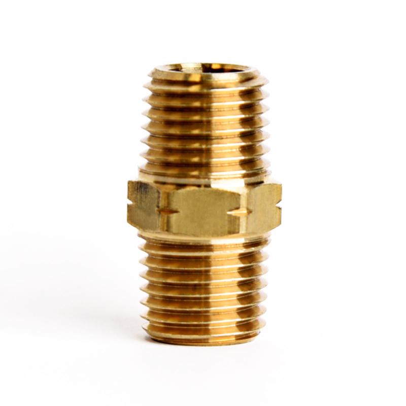 ATC 1/4 in. MPT X 1/4 in. D MPT Yellow Brass Hex Nipple - Case of 5