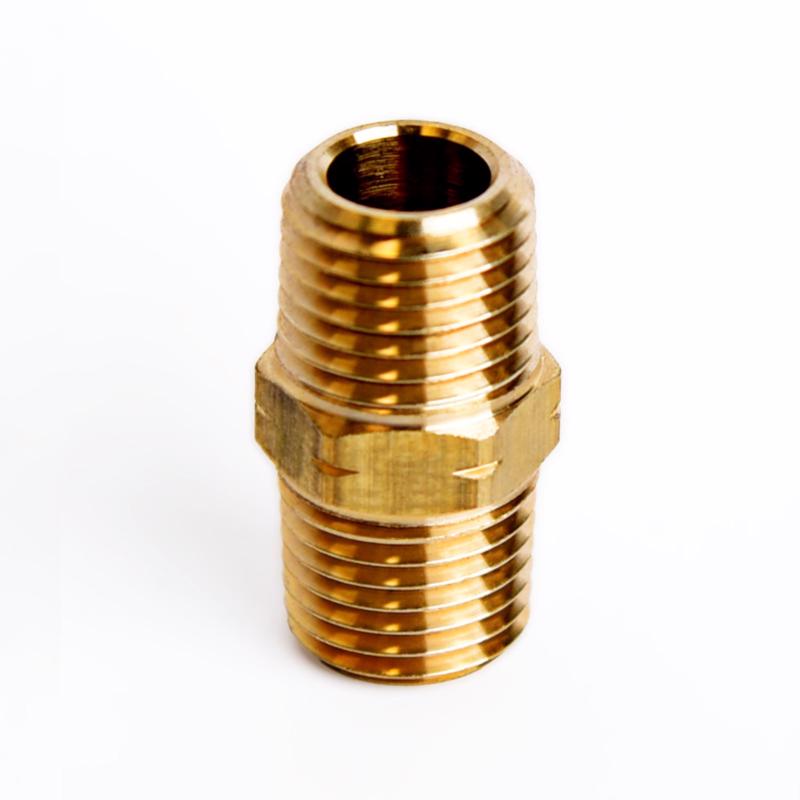 ATC 1/4 in. MPT X 1/4 in. D MPT Yellow Brass Hex Nipple - Case of 5