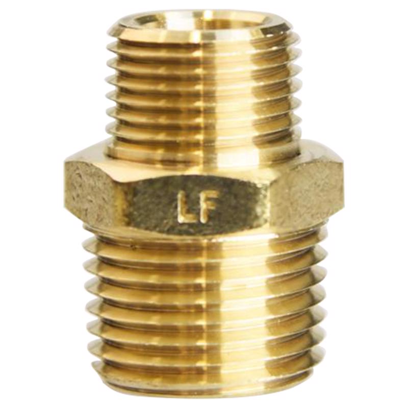 ATC 1/2 in. MPT X 3/8 in. D MPT Brass Reducing Hex Nipple - Case of 5