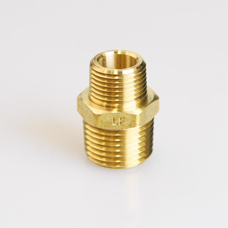 ATC 1/2 in. MPT X 3/8 in. D MPT Brass Reducing Hex Nipple - Case of 5