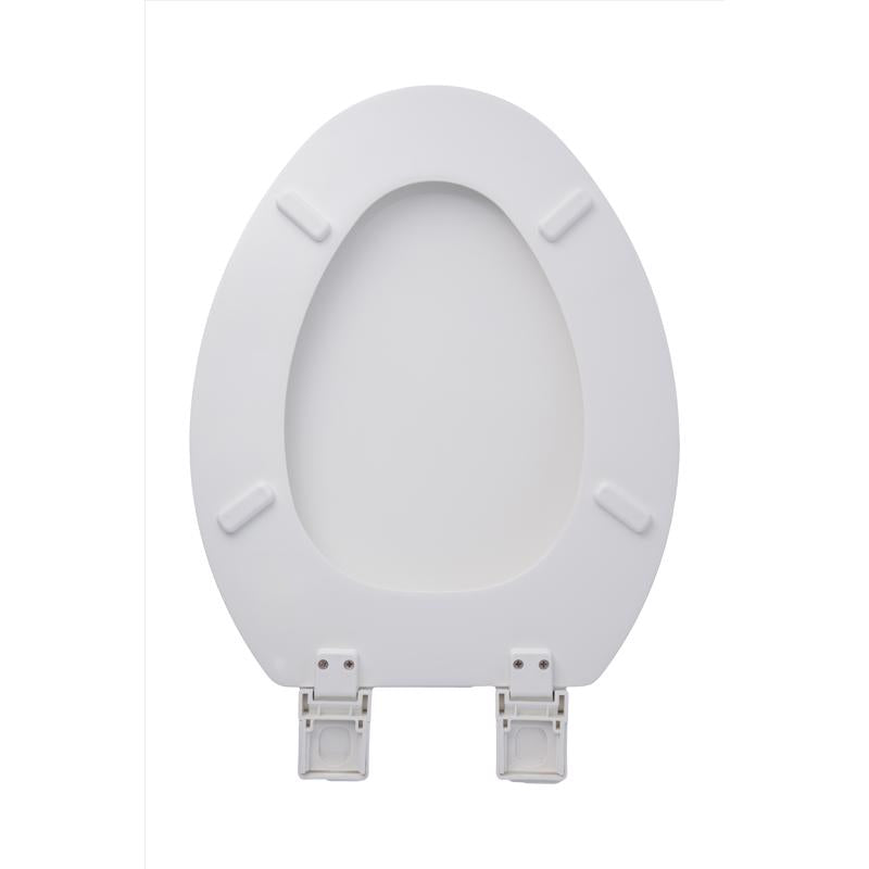 Oakbrook Collection Rockford Elongated White Wood Toilet Seat