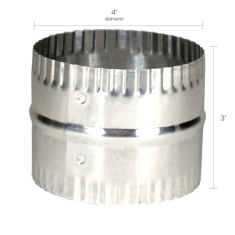 Deflect-O 3 in. L X 4 in. D Silver Aluminum Duct Connector - Case of 12