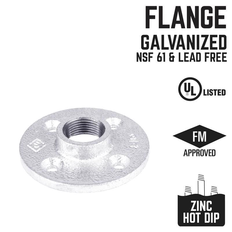 STZ Industries 3/4 in. FIP each Galvanized Malleable Iron Floor Flange - Case of 5